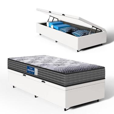 Imagem de Cama Box Baú com Colchão de Espuma D60 Double Face Guarda Costas Comfort Force Probel Solteiro 88cm
