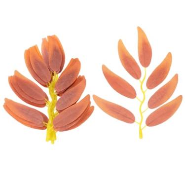 Imagem de PATIKIL 14 cm de folhas de salgueiro artificial, 100 peças de guirlanda de salgueiro falso, seda sintética para decoração de guirlandas de buquês de casamento, vermelho enferrujado