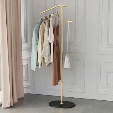 Imagem de Cabide independente com base de laje de pedra de mármore, suportes de roupas resistentes e estáveis para roupas, chapéus, sacos de gravata, bolsas, cabide de casaco para corredor, entrada, quarto