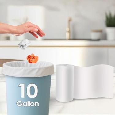 Imagem de 8 sacos de lixo médios de 10 galões, sacos de lixo de cozinha, forros de cesta de lixo, sem cheiro, forros de lixeira de banheiro, sacos de plástico pequenos para cozinha de escritório em casa