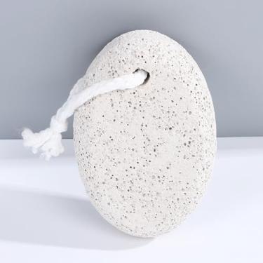 Imagem de Pedra-pomes natural para pés, ferramenta de remoção de calos de pele dura, massageador esfoliante de pés para calcanhares e pele morta, pedra de pedicure esfoliante com alça ergonômica
