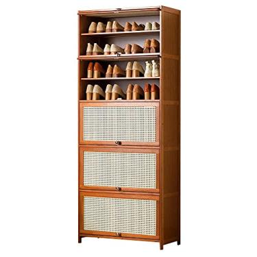 Imagem de HHHJQFAAT Sapateira com assento, banco de sapatos, armário de sapatos moderno, organizador de prateleira de armazenamento de sapato, estilo industrial, construído para durar, para corredor do quarto