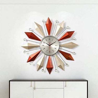 Imagem de Relógio de mesa relógios de parede 66 cm estilo europeu geometria 3D grande metal decorativo esqueleto dourado silencioso para cozinha, quarto, jardim, sala de estar, escritório, escritório