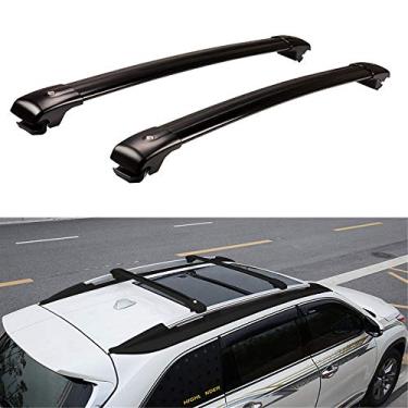 Imagem de YiXi-Partswell 2 peças de rack de teto travável barras transversais bagageiro adequado para Toyota Highlander Kluger 2014-2019 - preto