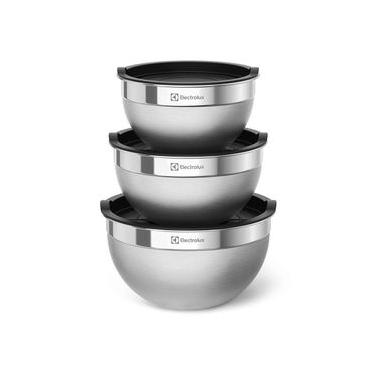 Imagem de Conjunto Bowls de Inox Electrolux com Tampa Plástica 3 Peças NA