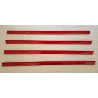 Imagem de Porta Etiqueta Bandeja Gondola Lx 92 Cm Vermelho Kit Com 30