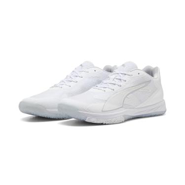 Imagem de PUMA Tênis unissex para quadra de futebol, Puma Branco PUMA Prata Cinza Cinza, 35/36 BR