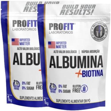 Imagem de 2 Albumina Proteína Com Biotina 1kg Profit, Chocolate