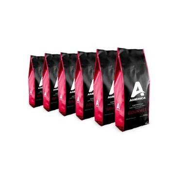 Imagem de Café Torrado Em Grãos América Gourmet - 6 Pacotes De 500g