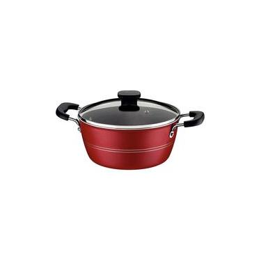 Imagem de Caçarola Tramontina Sicília em Alumínio com Revestimento Interno e Externo Antiaderente Starflon Excellent 24cm - Vermelha