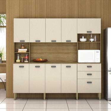 Imagem de Kit Cozinha Armários E Portas Intense Freijó Vanilla