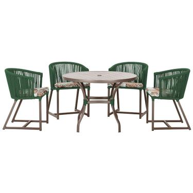 Imagem de Mesa Com 4 Cadeiras E Noronha Estofado 6 Trama Original Verde