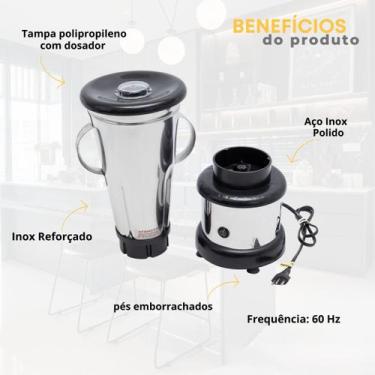 Imagem de Liquidificador Industrial Potente 4 Litros Turbo Alta Rotação Jarra de