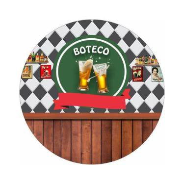 Imagem de Painel de Tecido Sublimado Redondo Boteco Chopp C/Elástico - Fabrika d