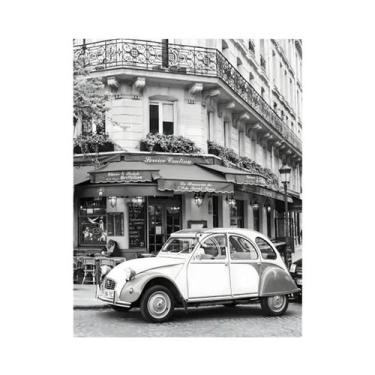 Imagem de Pintura Em Tela Vintage De Café Parisiense Em Preto E Branco, Arte De 