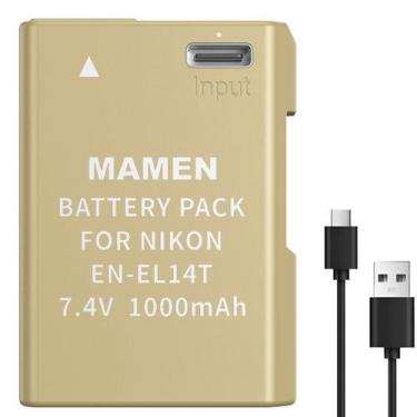 Imagem de Bateria Mamen En-El14 Usb-C Para Câmeras Nikon