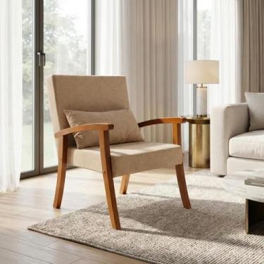 Imagem de Kit 2 Poltronas Jade Linho Premium Escritório Recepção Sala De Estar D