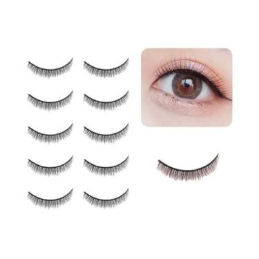 Imagem de Cílios Postiços Em Cacho Macio E Leve, 5 Pares, Naturais E Volumosos, 