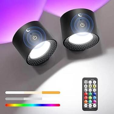 Imagem de Luz Noturna LED RGB Montada Na Parede Com 9 Cores, Controle Remoto, Re