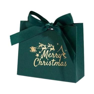 Imagem de Pacote Com 20 Caixas De Presente De Natal Com Fita E Placa 'Feliz Nata