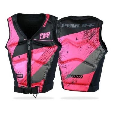 Imagem de Colete Salva-Vidas Homologado Hydro Citrus Rev. 2 Rosa Tamanho G1 (55 