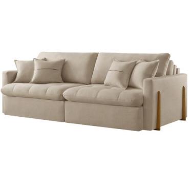 Imagem de Sofá Cama Retrátil e Reclinável Lisboa 200cm Braço 10cm Meu Sofá Onlin