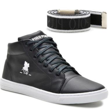 Imagem de Kit De Tênis Casual Sola Macia E Costura Reforçada Polo Plus Com Cinto