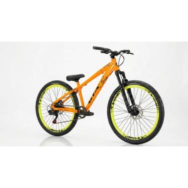 Imagem de Bicicleta Aro 26 Freeride GTA Rebel 1X7 Freio Mecânico, Laranja 1