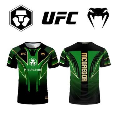 Imagem de Camiseta Esportiva Verde Oversized UFC Para Boxe, Secagem Rápida, Unis