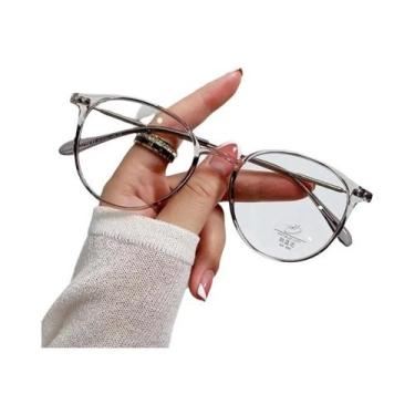 Imagem de Óculos De Sol Redondos Em Metal Marrom Anti-Luz Azul Ultra-Leves Anti-