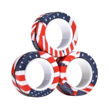 Imagem de Conjunto De Anéis Magnéticos Coloridos Fidget Spinner Para Adultos 3 P
