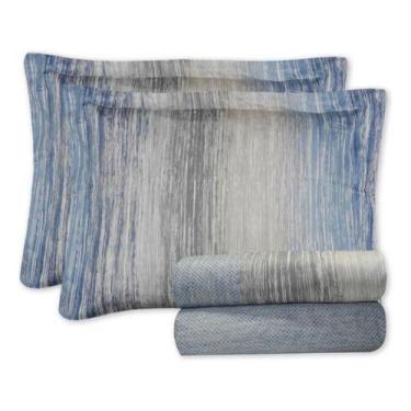 Imagem de Jogo De Cama King Corttex Cetim 300 Fios Mykonos Azul