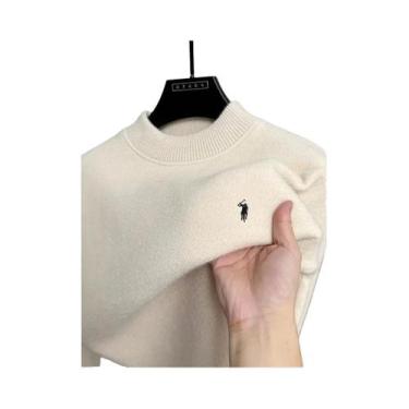 Imagem de Suéter De Luxo Masculino Em Tricô Com Bordado De Pônei, Confortável E 