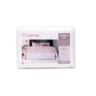 Imagem de Saia Cama Box Casal Poliester Probox Pastilha Branca Lavive