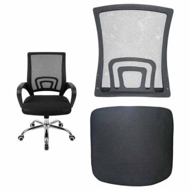 Imagem de Conjunto Assento e Encosto Cadeira Escritorio Peça Reparo Trabalho Con