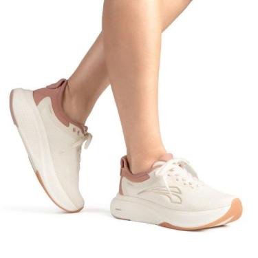 Imagem de Tenis Feminino Para Caminhada Treino Academia E0621 - Kolosh, Creme, 3