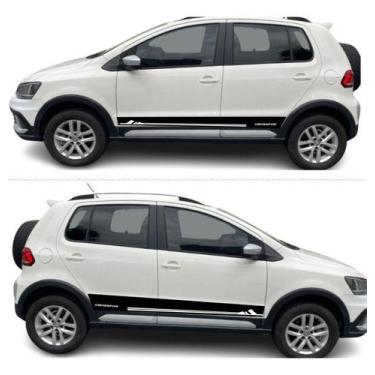 Imagem de Kit 2 Adesivo Carro Cross Fox Volkswagen Faixa Lateral Vinil - onl