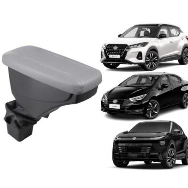 Imagem de Apoio De Braço Nissan Kicks Couro Cinza Costura Cinza - GPI Automotive