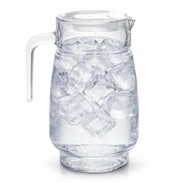 Imagem de Jarra de Vidro com Tampa Plástica para Mesa Suco Água 1L - Em Casa Tem