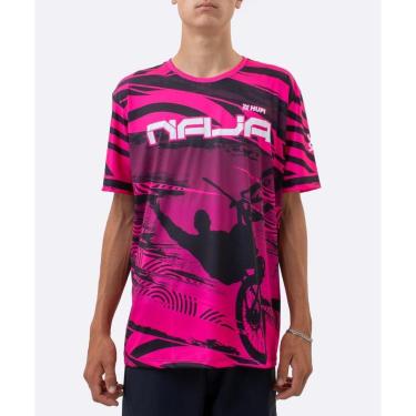 Imagem de Camiseta Masculina HUPI Bike Naja V10 Pink e Preto-Masculino
