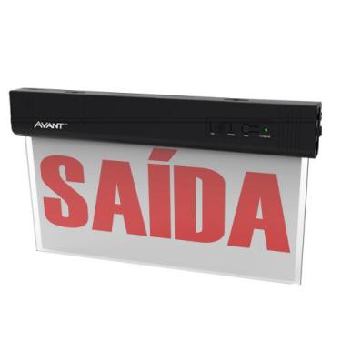 Imagem de Luminária Placa Saída Luz de Emergência Bivolt 30Lm 6000K 1W Avant, Ve
