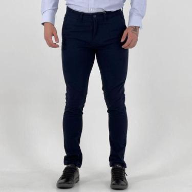 Imagem de Calça Arrow Esporte Fino Sarja Slim Masculina, 50, Marinho