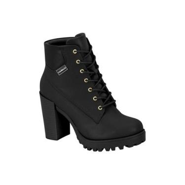 Imagem de Bota Feminina Coturno Ankle Boot Salto Alto Tratorado Moleca 5325119 P