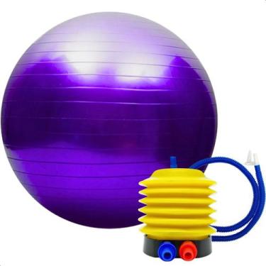 Imagem de Bola Pilates Yoga 55cm Antiestouro Com Bomba Fitness Fisioterapia Acad