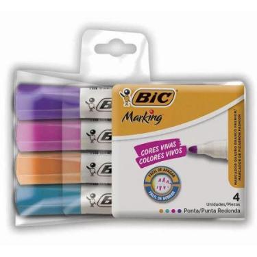Imagem de Pincel para quadro branco Fashion - com 4 cores - 930094 - Bic