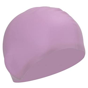 Imagem de Yosoo Banho, Capa de Cabeça Esportiva Elástica Antiderrapante Portátil com Proteção de Ouvido para Adultos para Cabelo Longo Rosa Roxo