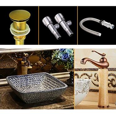 Imagem de jinyi2016SHOP Pias de embarcação retrô cor pedra azul pia banheiro pia vaso banheiro (cor: B)