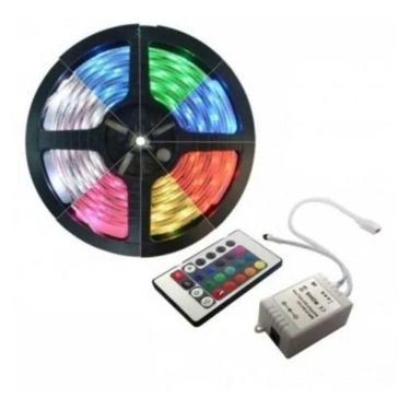 Imagem de Fita Led Ultra Fina 5m Rgb 2835 Smd Prova D`agua + Controle