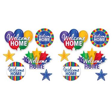 Imagem de Beistle 12 peças de recortes de papel militar do exército dos EUA, para festas de inauguração de casa, reuniões patrióticas, adereços de cabine de fotos, 14 cm a 35 cm, multicoloridos