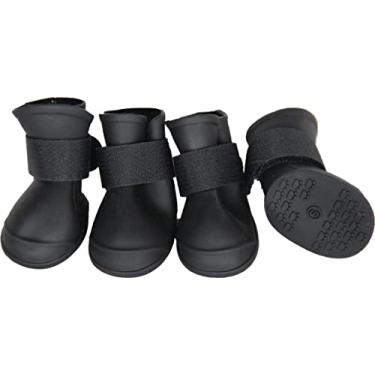 Imagem de Bota Pet Life "Elastic Protective" com suporte de tornozelo multiuso durável para todos os terrenos emborrachados botas para cães, grande, preta